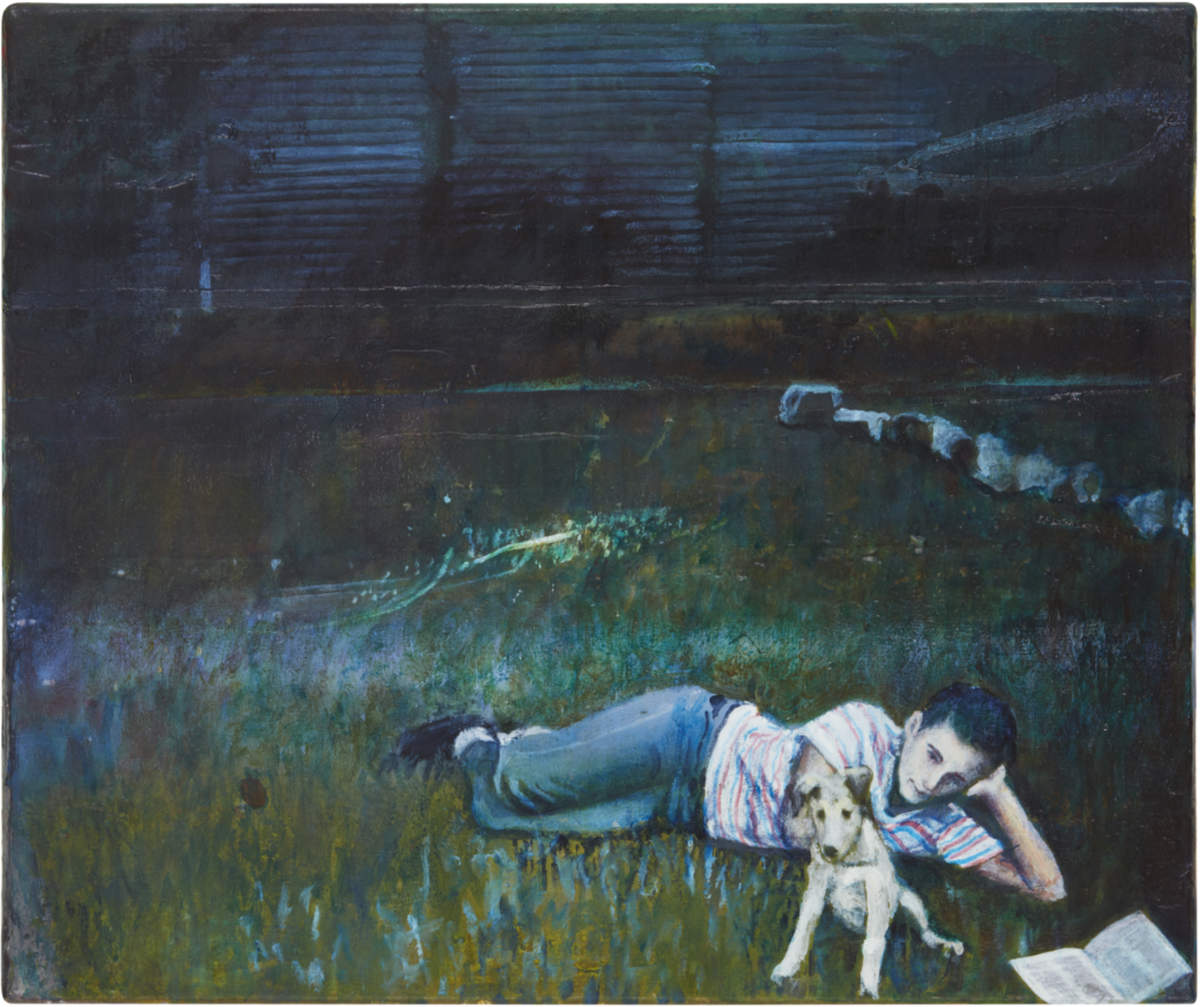 Florian Thomas - lying in the green grass