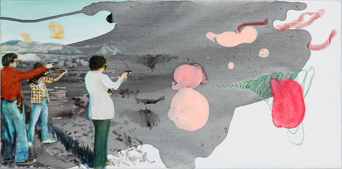 Florian Thomas - Landschaft mit gelben Windhosen